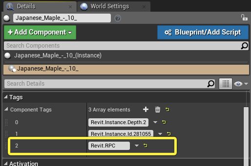 Component Tag for an RPC Actor
