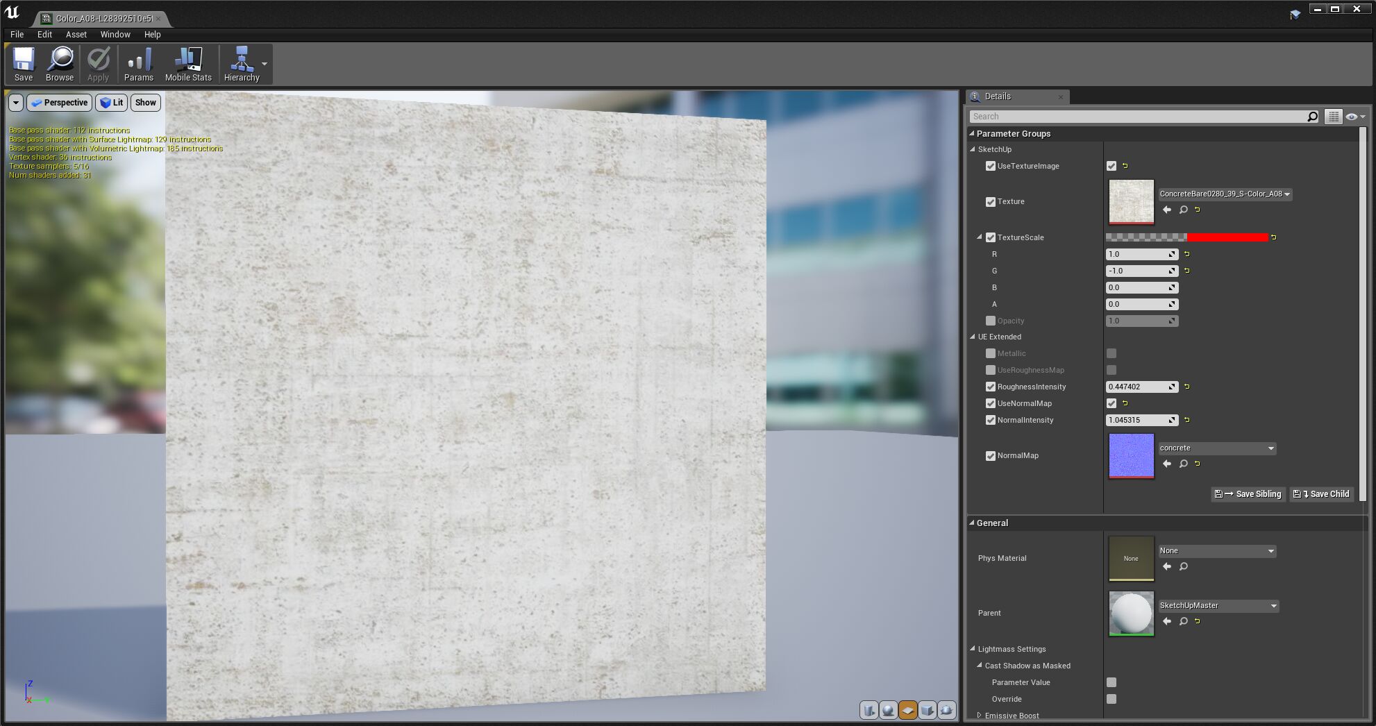 Editing a SketchUp material 