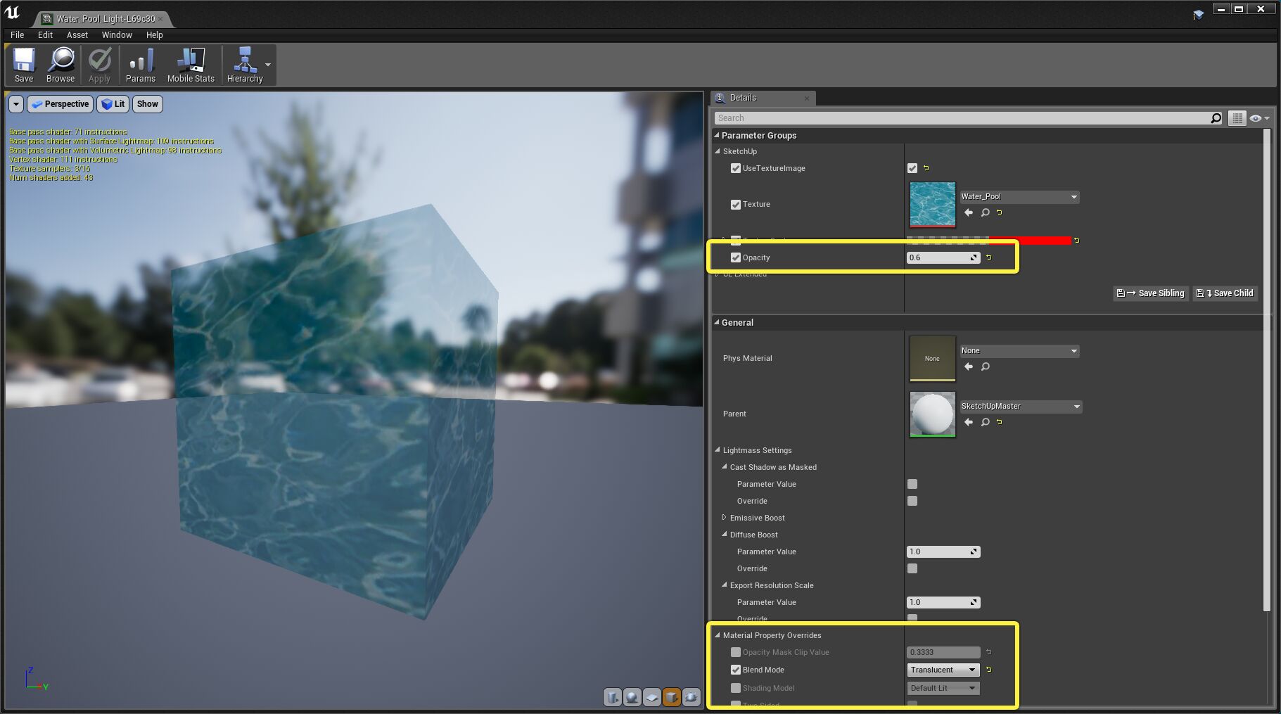 SketchUp材质不透明度
