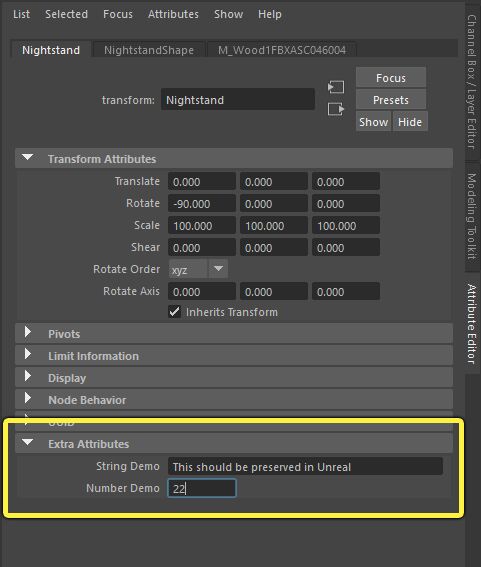 Maya自定义属性中的元数据