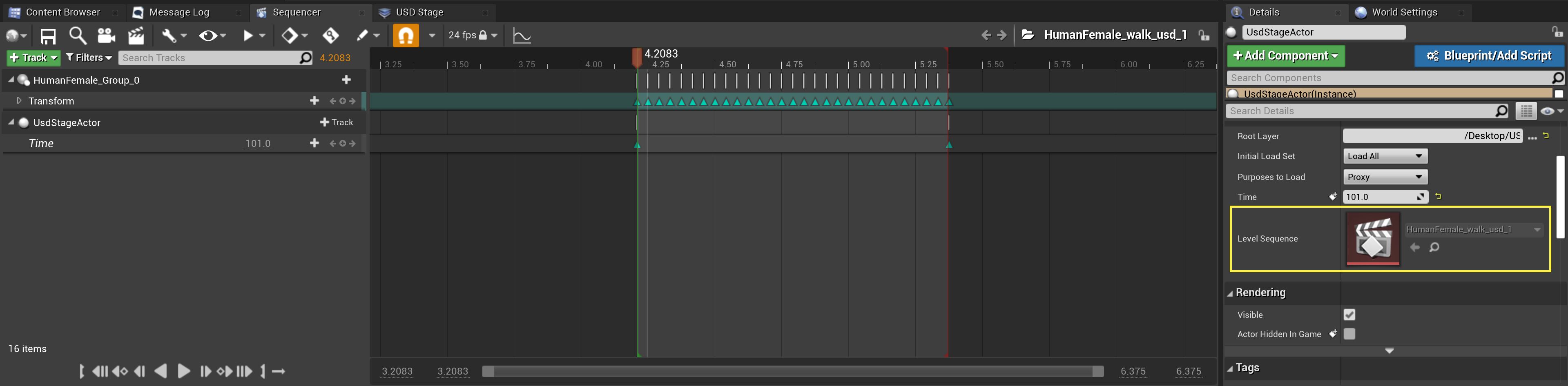 从USD文件显示动画