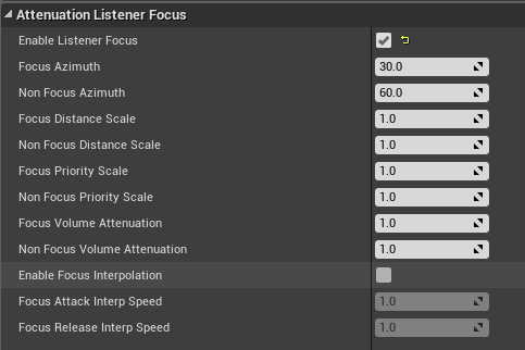 聆听者聚焦设置