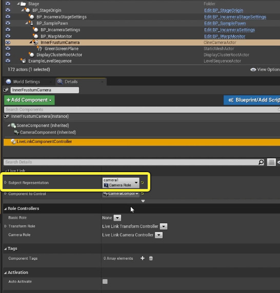 InnerFrustumCamera的LiveLinkComponentController中主题表示字段更改的截图