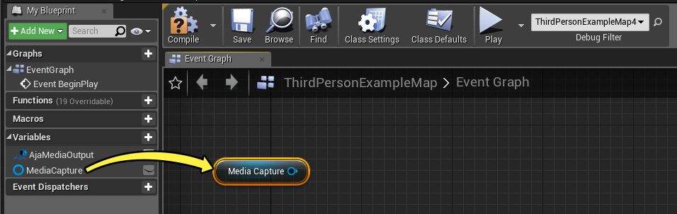 Control+drag the MediaCapture
