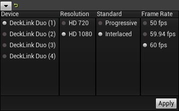 Blackmagic Media Source Configuration