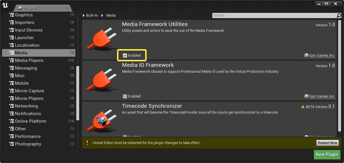 Enable the Media Framework Utilities Plugin