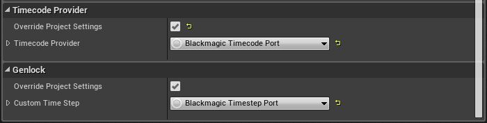 Timecode and Genlock settings in the Media Profile