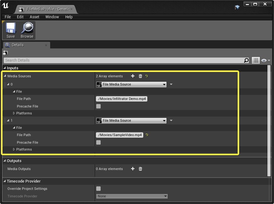 File Media Source paths