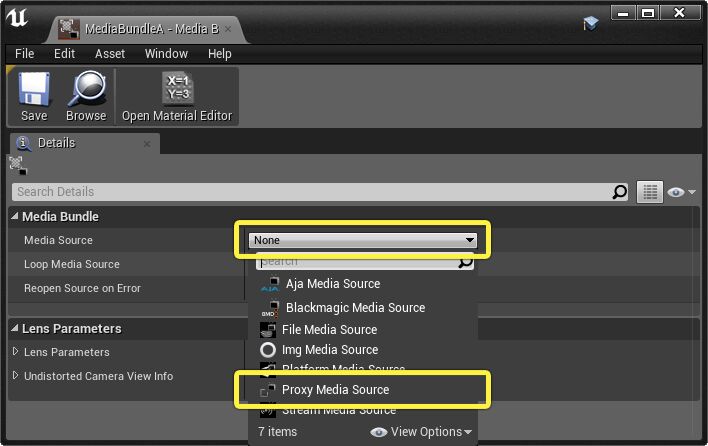 Select Proxy Media Source