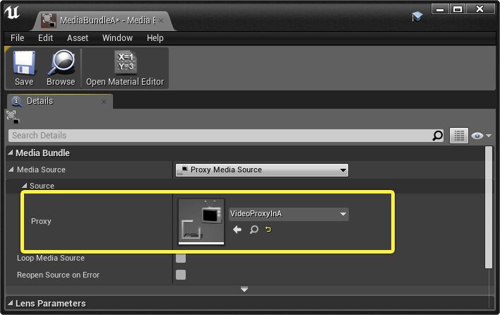 Set the Proxy Media Source Asset