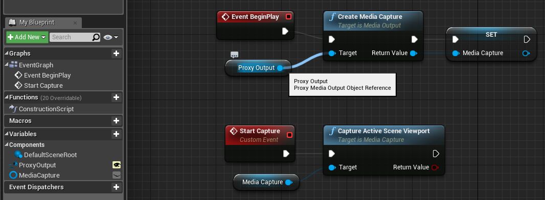 Create the Media Capture from the Proxy Media Output