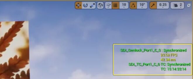 Genlocked and synchronized timecode in the viewport