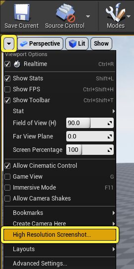 Opening the High Resolution Screenshot Tool