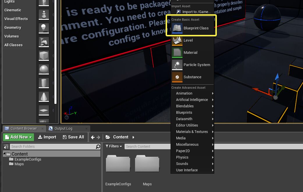 Create Blueprint Class