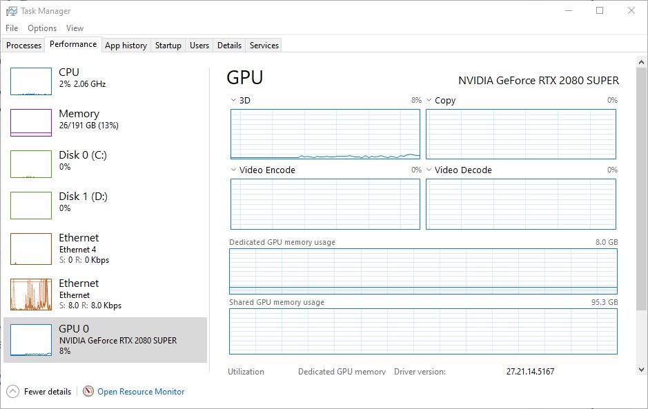 Windows上任务管理器中的GPU编号