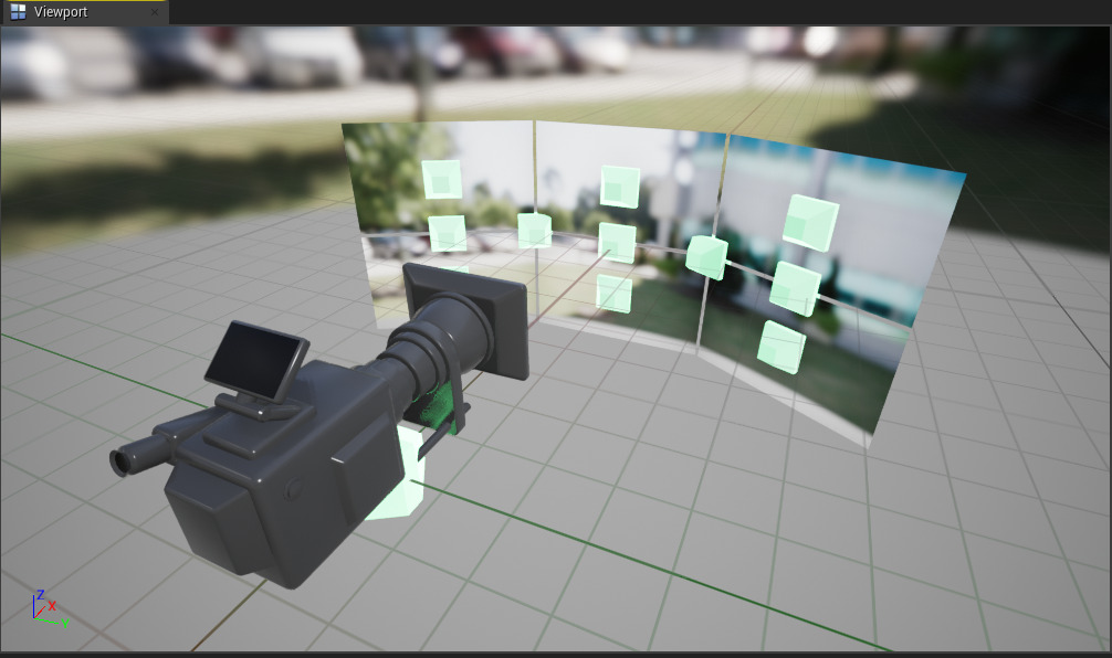 Screenshot of the viewport with a curved wall