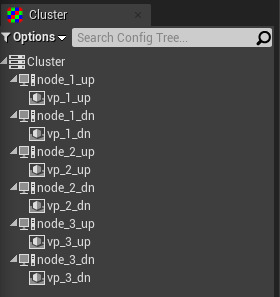 Screenshot of cluster for 3x2 wall