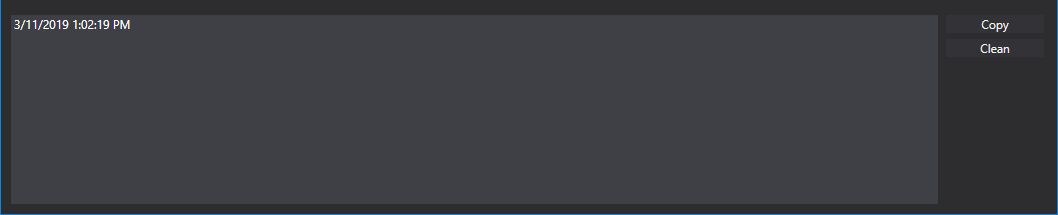 The log output panel