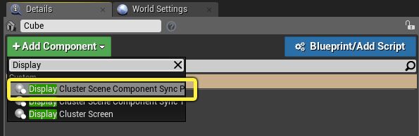 Add an nDisplay sync Component