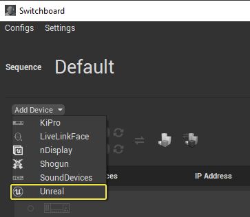 Switchboard设备菜单选项
