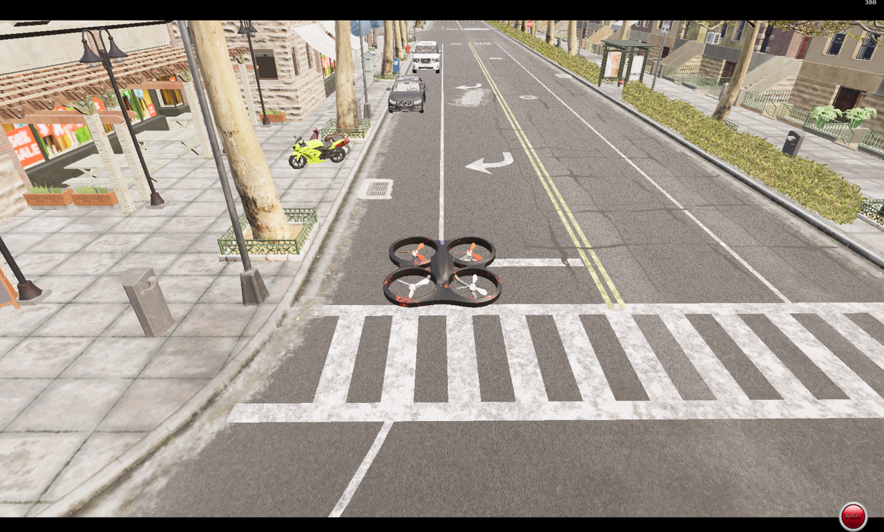 沿 OpenDRIVE 道路飞行的四旋翼